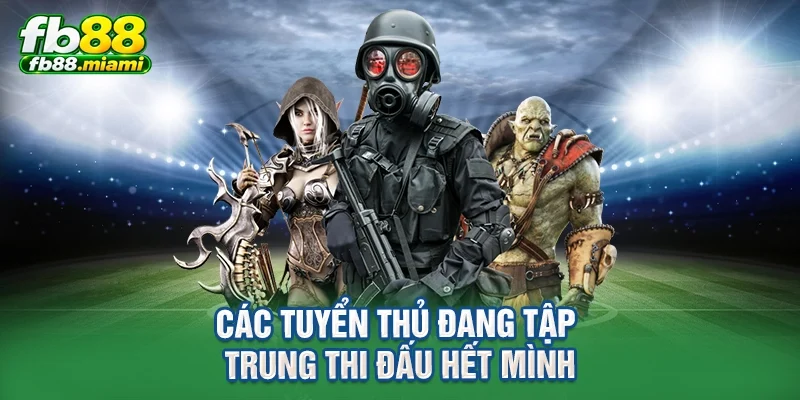 Các tuyển thủ đang tập trung thi đấu hết mình